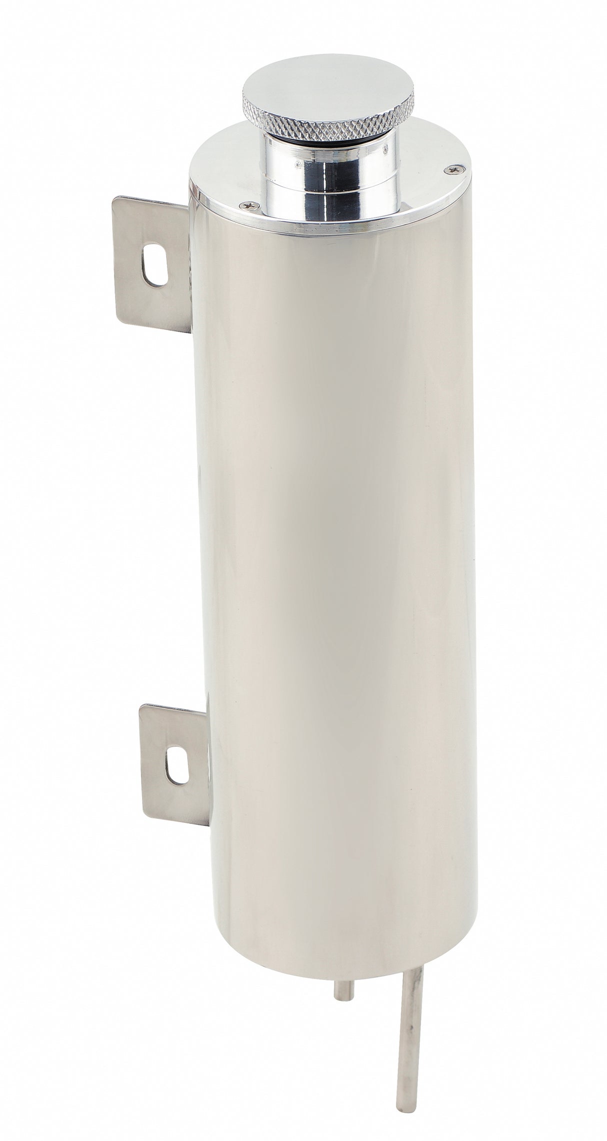 Mr Gasket Overflow Tank - 3 Inch Diameter 10" Height Polished Stainless Steel - 9133