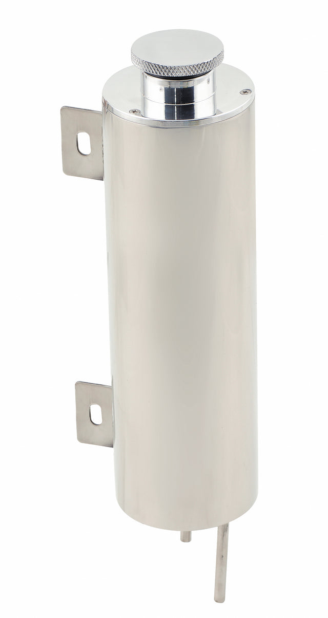 Mr Gasket Overflow Tank - 3 Inch Diameter 10" Height Polished Stainless Steel - 9133