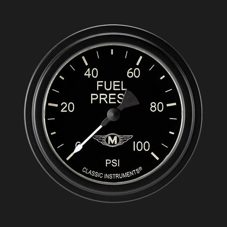 Classic Instruments Moal Bomber 2 5/8" Fuel Pressure Gauge, 100 psi - MA346BLF