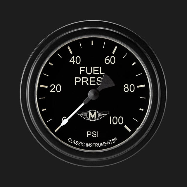 Classic Instruments Moal Bomber 2 5/8" Fuel Pressure Gauge, 100 psi - MA346BLF