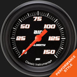 Classic Instruments Velocity Black 2 5/8" Air Pressure Gauge - VS318BBPF