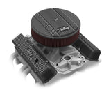 Holley 241-242 Valve Covers - Vintage Series - Finned - SBC - Satin Black Machined