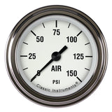 Classic Instruments White Hot 2 1/8" Air Pressure Gauge - WH118SLF