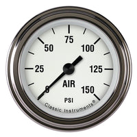 Classic Instruments White Hot 2-1/8" Air Pressure Gauge - WH118SLF
