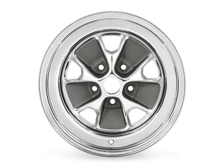 Scott Drake 15X7 Styled Steel Wheel Chrome/Charcoal - C5ZZ-1007-CR