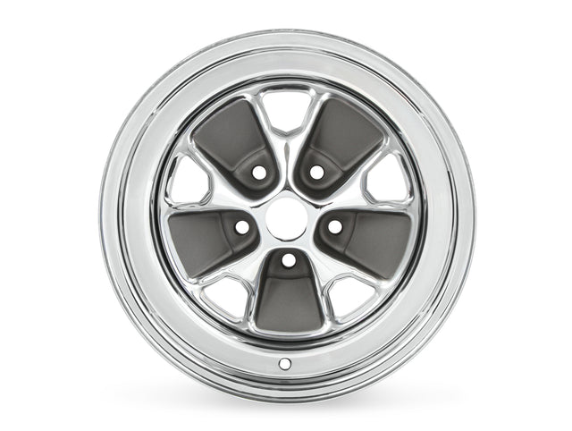 Scott Drake 15X7 Styled Steel Wheel Chrome/Charcoal - C5ZZ-1007-CR