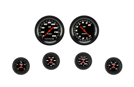 Classic Instruments Velocity Black Six Gauge Set 101 - VS101BBLF