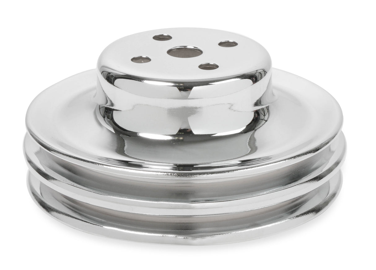 Mr Gasket Chrome Water Pump Pulley - Double Groove - 8831