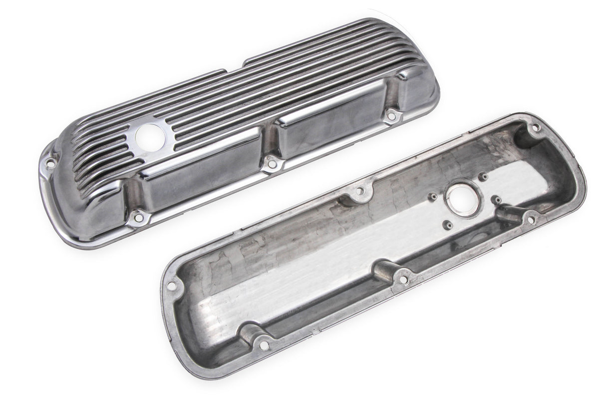 Mr Gasket Cast Aluminum Valve Covers Pair - Polished - 6861G