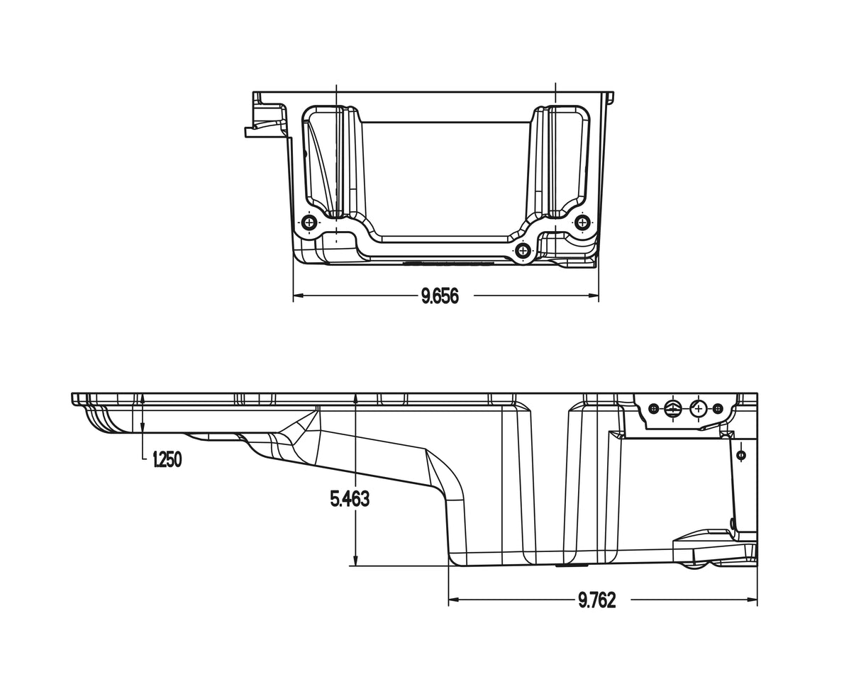 Holley 302-2BK GM LS Swap Oil Pan - Black - Additional Front Clearance