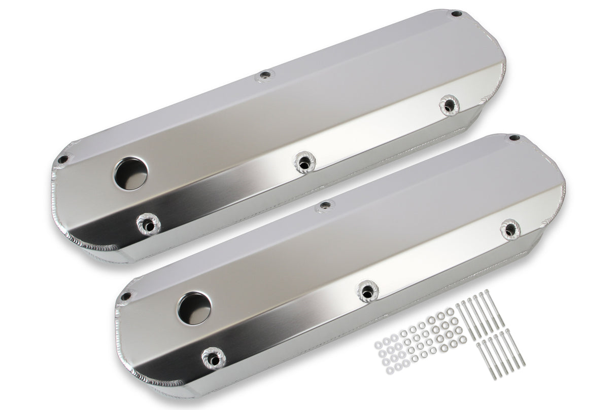 Mr Gasket Fabricated Aluminum Valve Covers - Silver - 6843G