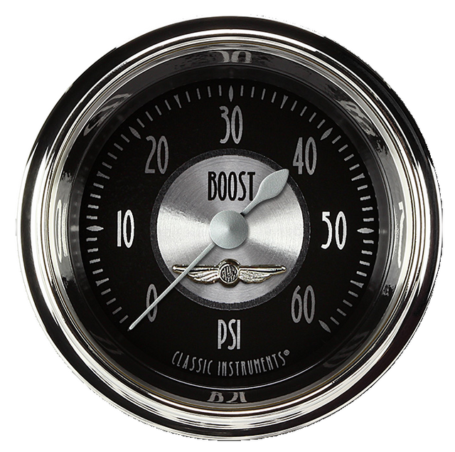 Classic Instruments All American Tradition 2 1/8" Boost Gauge, 60 psi - AT143SHC