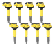 ACCEL Ignition Coils SuperCoil Series 2011-2016 Ford 5.0L Coyote, Yellow, 8-Pack - 140060-8
