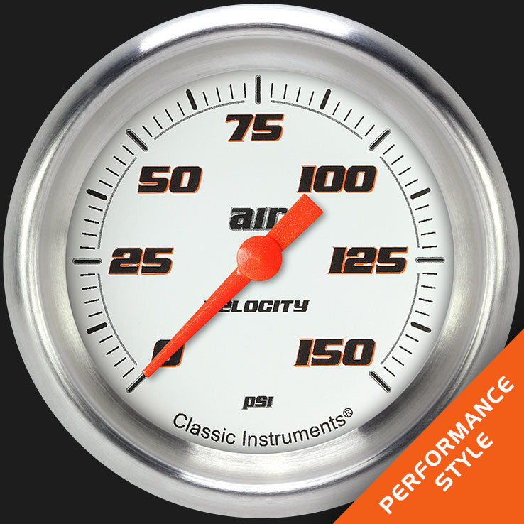 Classic Instruments Velocity White 2 5/8" Air Pressure Gauge - VS318WAPF