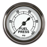 Classic Instruments Classic White 2-1/8" Fuel Pressure Gauge (100 PSI) - CW146SLF