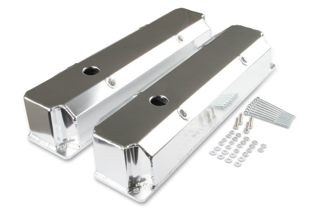 Mr Gasket Fabricated Aluminum Valve Covers - Silver Finish - 6864G