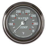 Classic Instruments Silver Gray 2 1/8" Full Sweep Water Temperature Gauge - SG126SLF-08