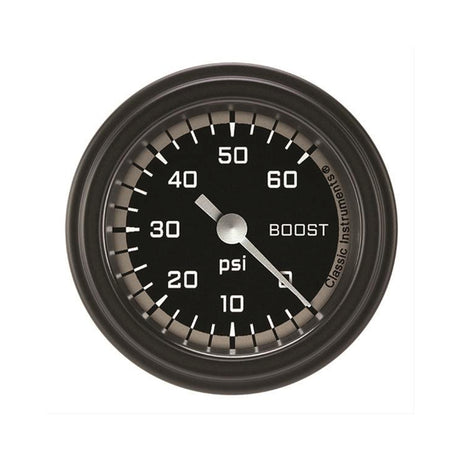 Classic Instruments Autocross Gray 2 1/8" Boost Gauge, 60 psi - AX143GBLF