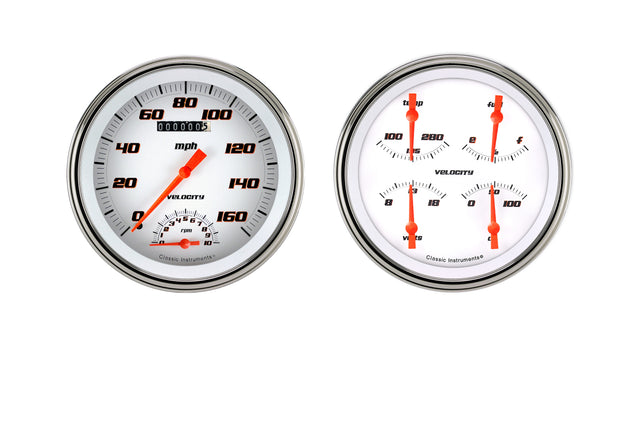Classic Instruments VELOCITY WHITE 5IN SPEEDTACH & QUAD-GM - VS62WSLF