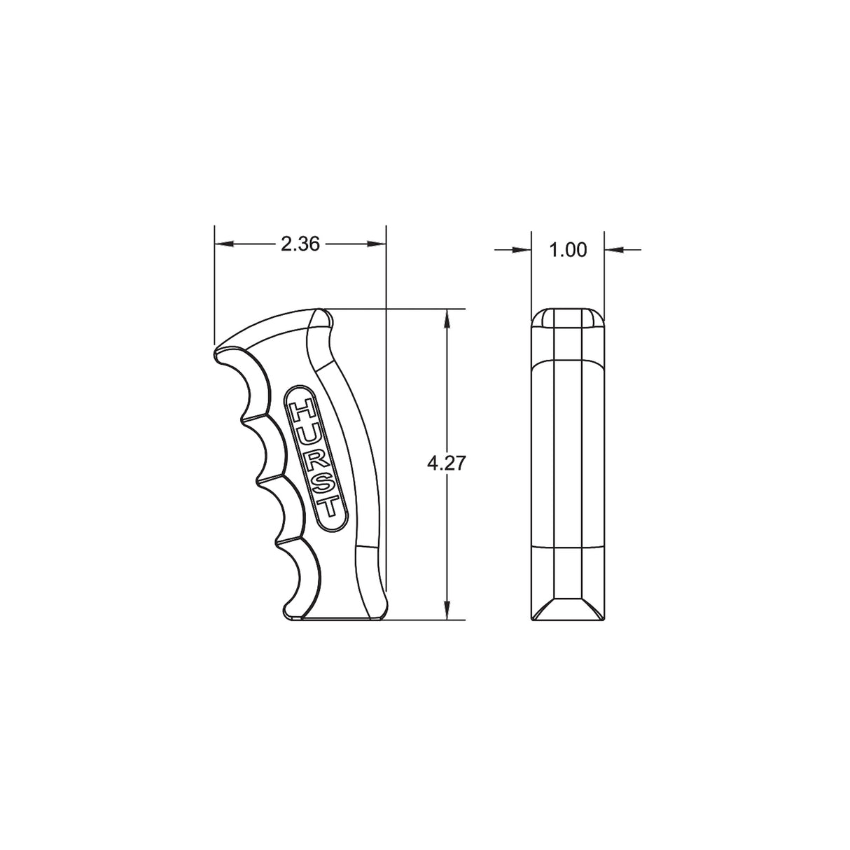Hurst Billet/Plus Universal Pistol Grip Shift Handle with 12V Switch - 1536200