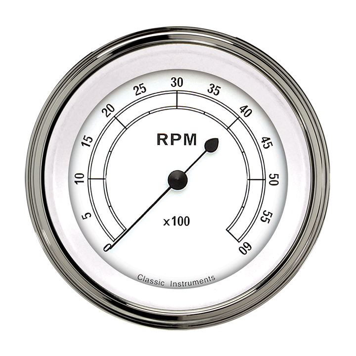 Classic Instruments CLASSIC WHITE 3IN TACH 6000 RPM - CW60SLC