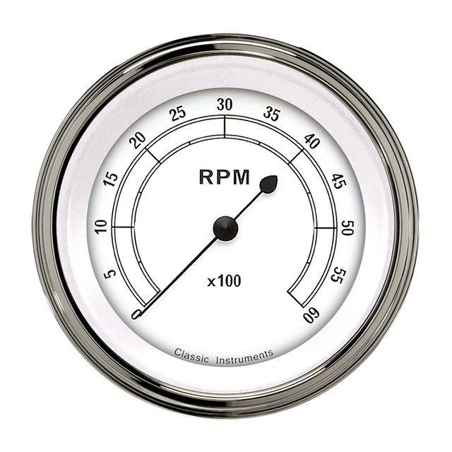 Classic Instruments CLASSIC WHITE 3IN TACH 6000 RPM - CW60SLC