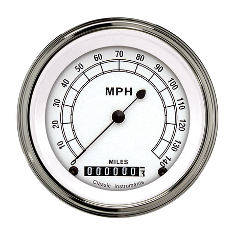 Classic Instruments CLASSIC WHITE 3IN SPEEDO 140 MPH - CW55SLC