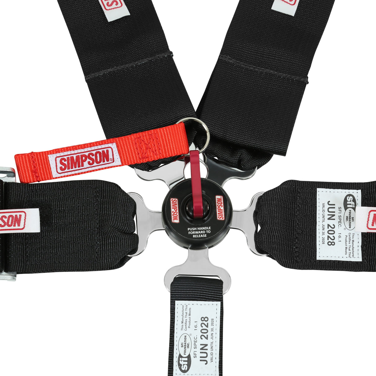 Simpson LCL 55" Lap Bolt-In 5-Point Pull-Down Harness Black - 29110BKH