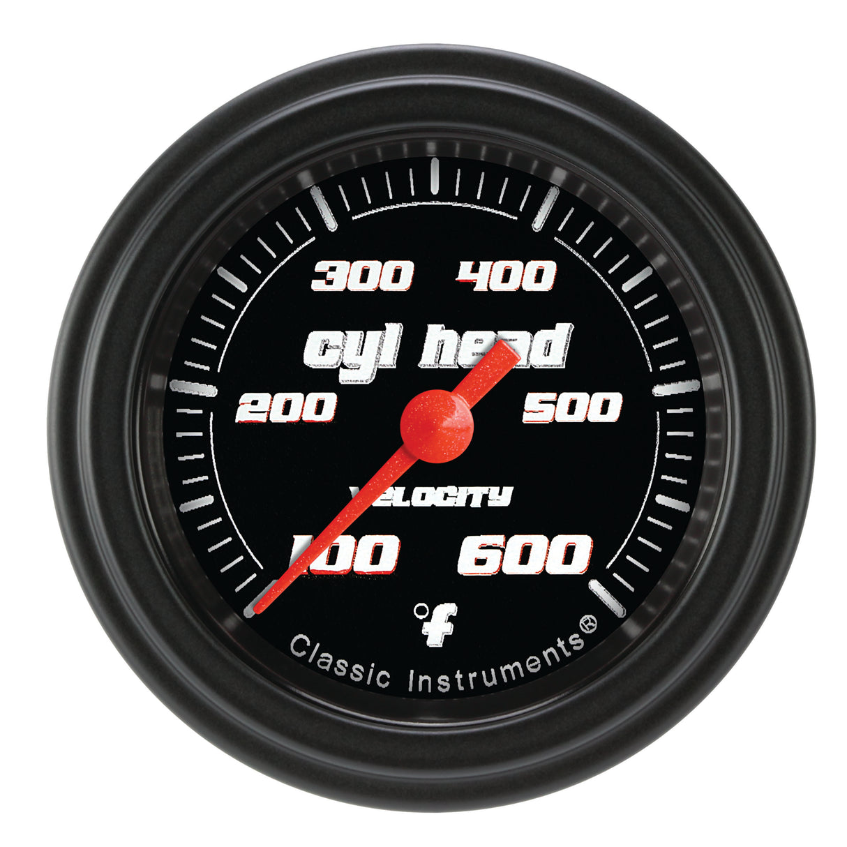 Classic Instruments Velocity Black 2-1/8" Cylinder Head Tempature Gauge - VS197BBLF