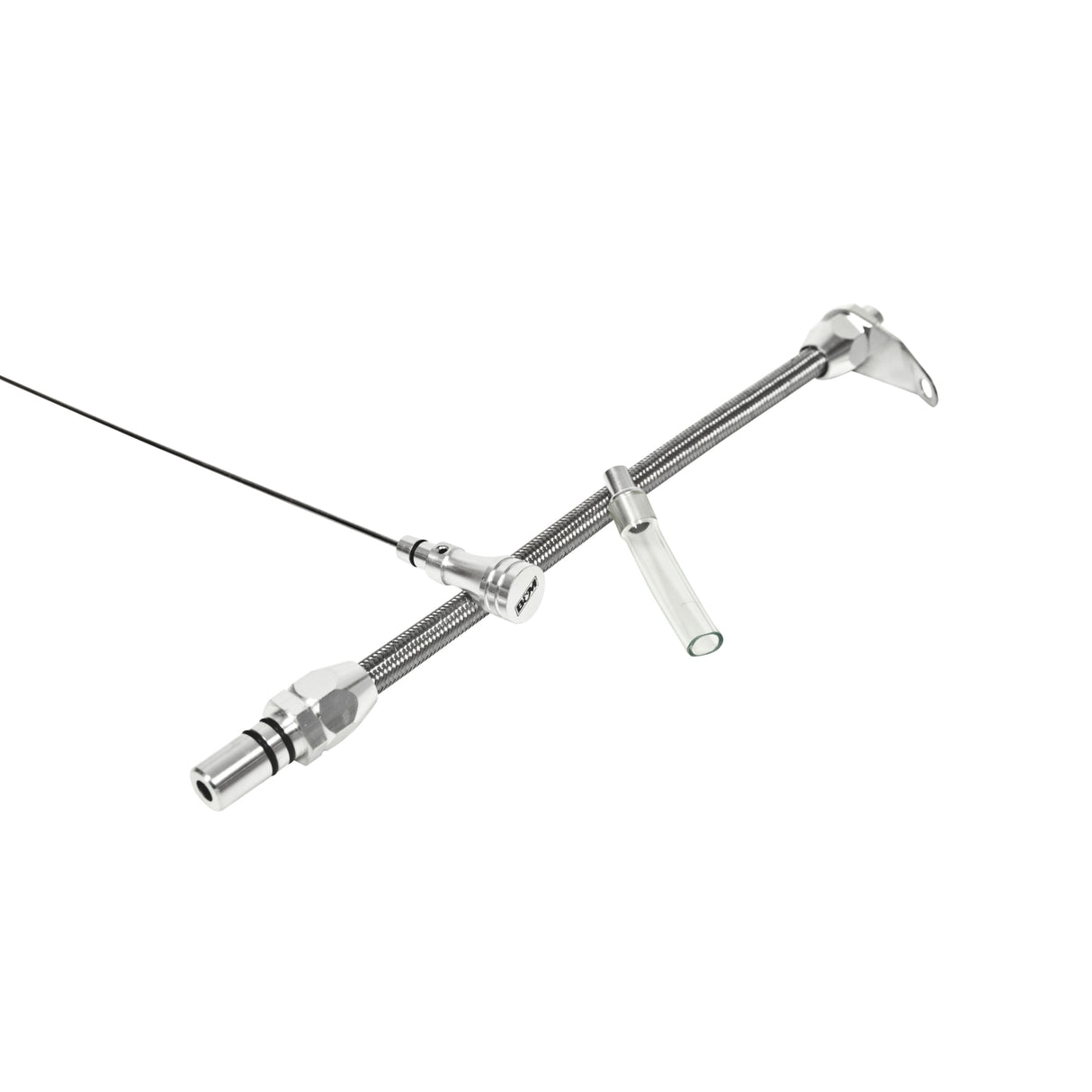 B&M Auto Transmission Dipstick & Tube - Billet Aluminum/Stainless Steel Braided - 22166