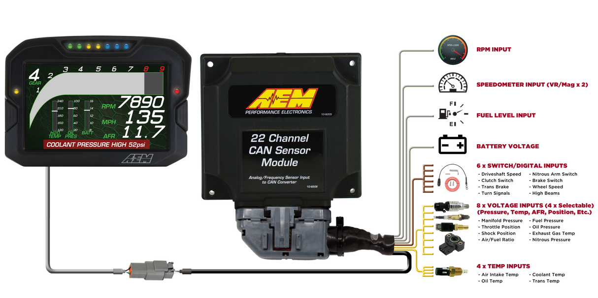 AEM 22 Channel CAN Sensor Module - 30-2212