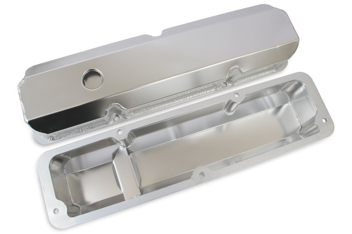 Mr Gasket Fabricated Aluminum Valve Covers - Silver Finish - 6872G