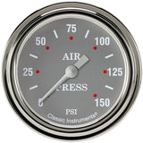 Classic Instruments Silver Gray 2-5/8" Air Pressure Gauge - SG318SLF