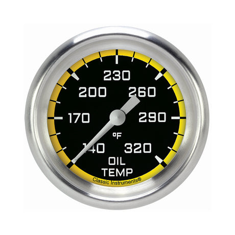 Classic Instruments Autocross Yellow 2 5/8" Oil Temperature Gauge - AX328YAPF