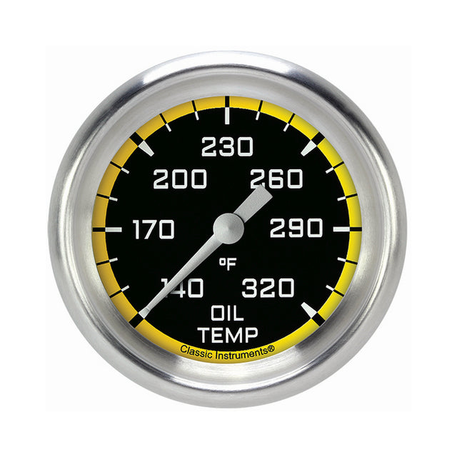 Classic Instruments Autocross Yellow 2 5/8" Oil Temperature Gauge - AX328YAPF