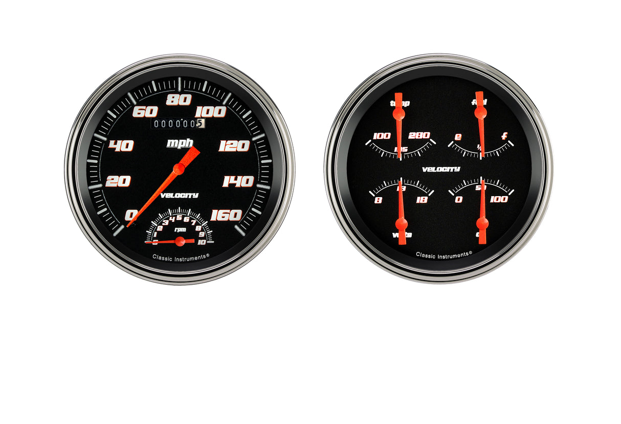 Classic Instruments VELOCITY BLACK 5IN SPEEDTACH & QUAD-GM - VS62BSLF
