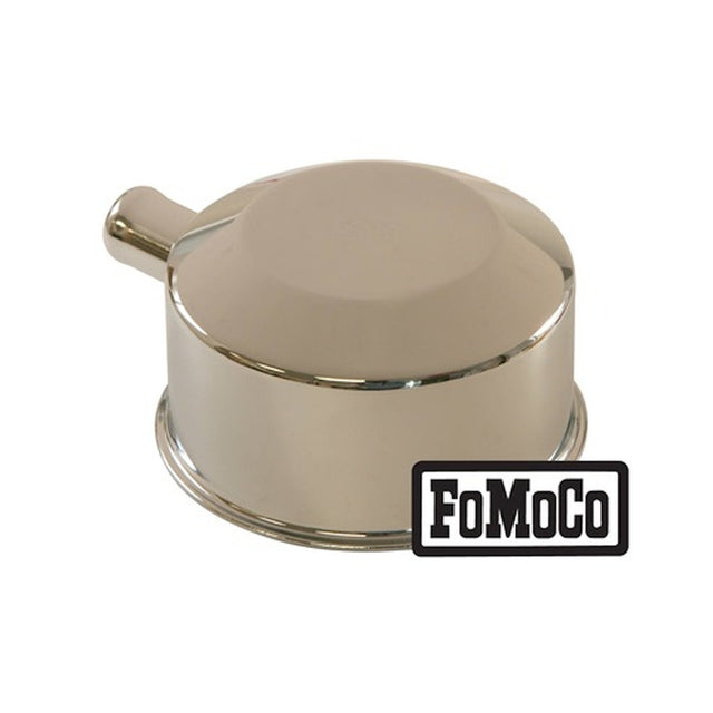 Scott Drake 65-66 Oil Cap with Tube (FoMoCo logo, Chrome) - C5ZZ-6766-D