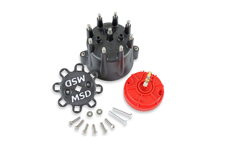 MSD Black Chevy V8 HEI Distributor Cap and Rotor - 84336
