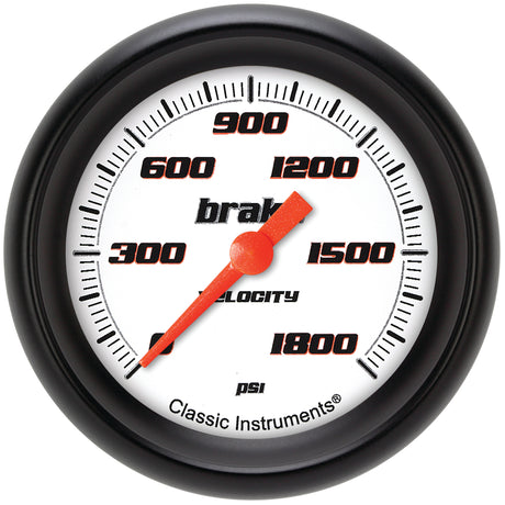 Classic Instruments Velocity White 2-5/8" Brake Pressure Gauge - VS367WBPF