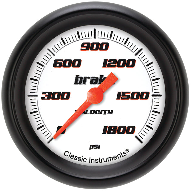 Classic Instruments Velocity White 2-5/8" Brake Pressure Gauge - VS367WBPF