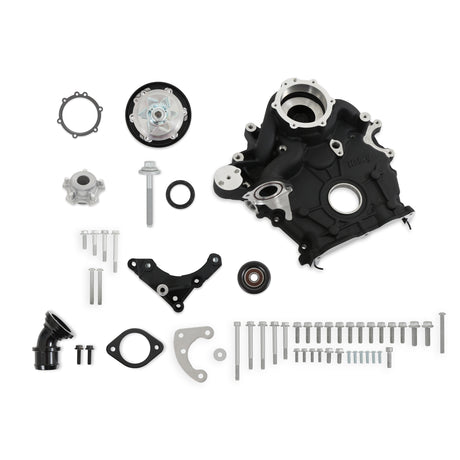 Holley Godzilla High-Mount Accessory Drive - OE Oiling System - Base Kit - Black - 20-300BK