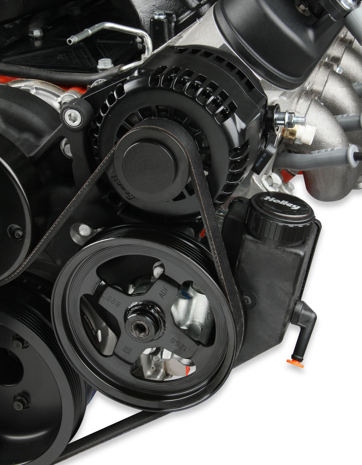 Holley 20-190BK Premium Black Mid-Mount LS7 Complete Accessory System - Dry Sump