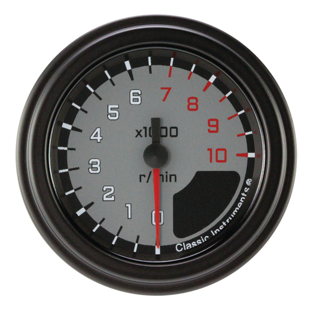 Classic Instruments AutoCross Gray 2-1/8" Tachometer Gauge - AX183GBLF