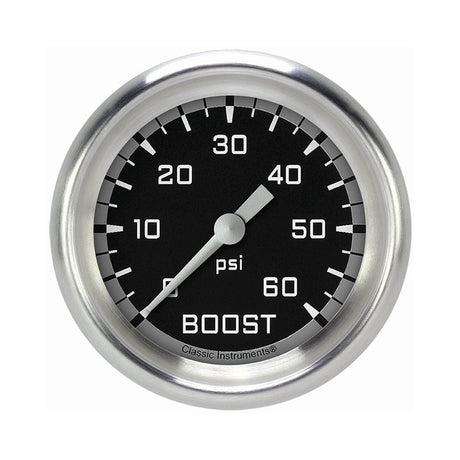 Classic Instruments Autocross Gray 2 5/8" Boost Gauge, 60 psi - AX343GAPF