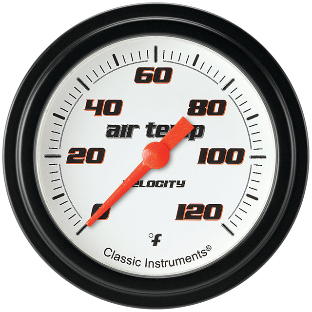 Classic Instruments Velocity White 2-5/8" Outside Air Tempature Gauge - VS399WBLF