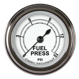Classic Instruments Classic White 2-1/8" Fuel Pressure Gauge (15 PSI) - CW145SLF
