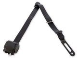 Scott Drake 3 Point Retractable Seat Belts with Vintage Push Button - SB-3P-BK-PBSB
