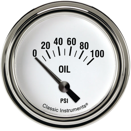 Classic Instruments White Hot 2 5/8" Oil Pressure Gauge - WH281SLF