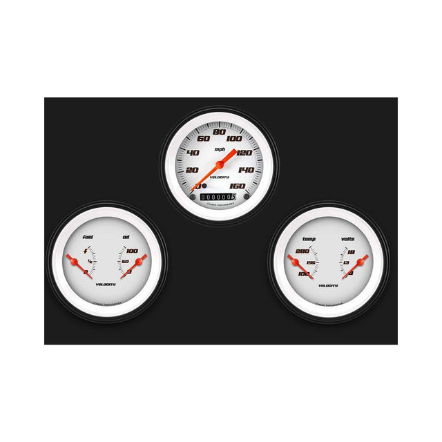 Classic Instruments Velocity White Three Gauge Set - VS04WBLF