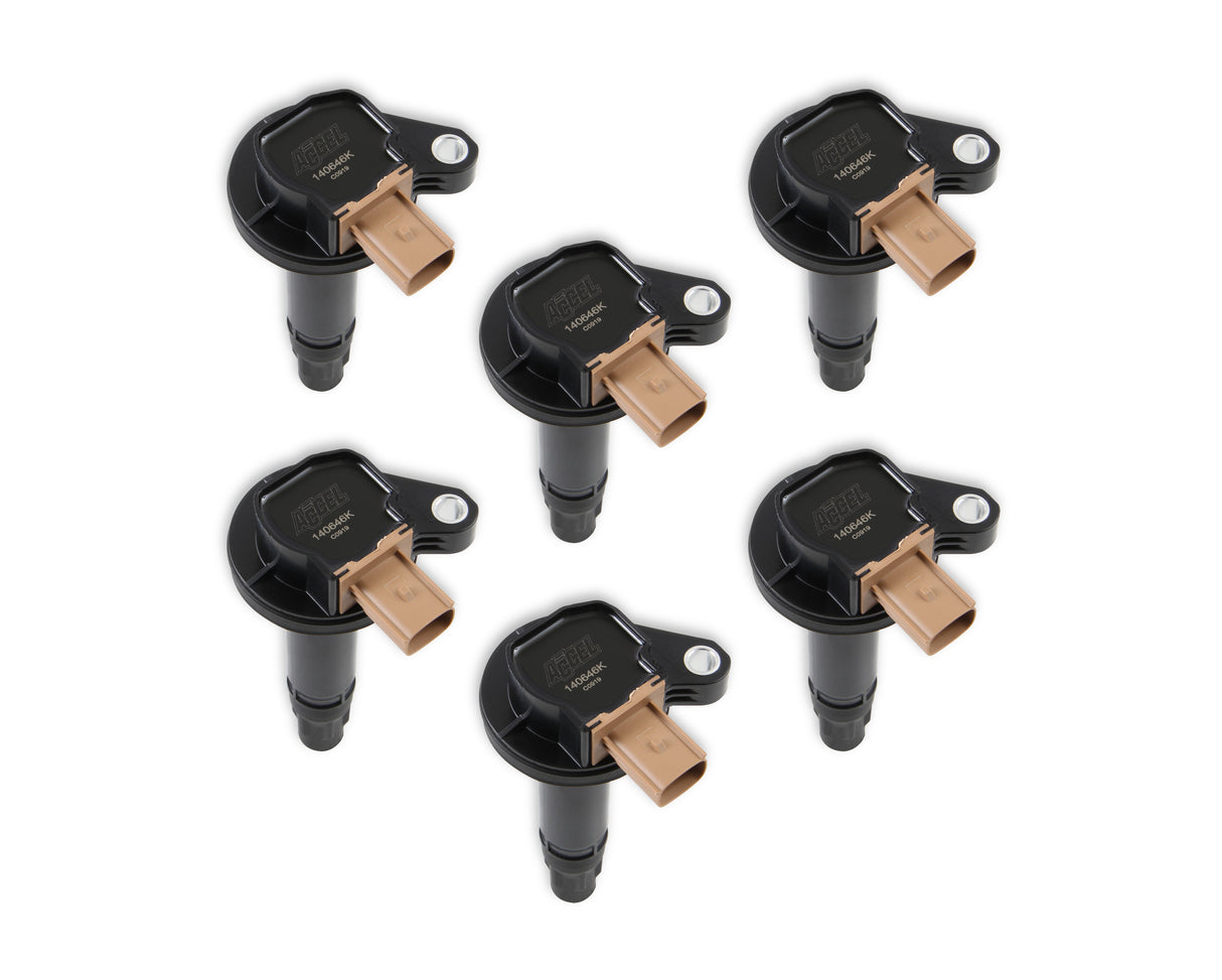 ACCEL Ignition Coil - SuperCoil-2010-2016 Ford EcoBoost 3.5L V6- 6-Pack (3-Pin)- Black - 140646K-6